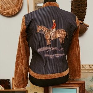 Vintage suede and canvas riding jacket
